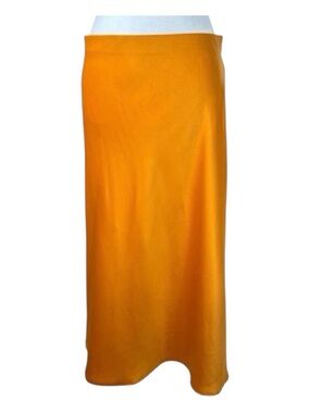RACHEL ZOE Satin Midi Skirt, Not Lined, No Pockets, Elastic Waist, Size 6.